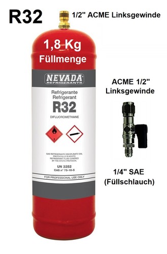 R32 mehrwegflasche mit - r32, 1,8